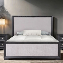 Montague Cross Modern Classic Fabric Weathered Black Bed