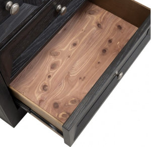 Montague Cross Modern Classic Weathered Black Nightstand Drawer 2