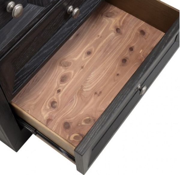 Montague Cross Modern Classic Weathered Black Nightstand Drawer 2