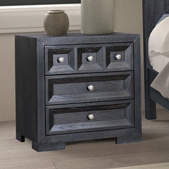 Montague Cross Modern Classic Weathered Black Nightstand