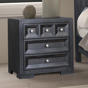 Montague Cross Modern Classic Weathered Black Nightstand