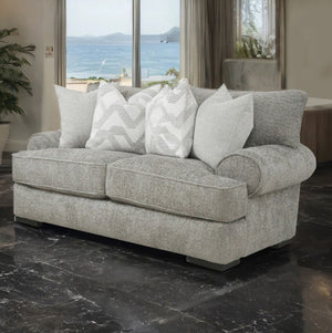 Nareen Gray Fabric Loveseat with Pillows