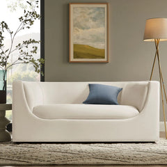 Natalia Alabaster Velvet Fabric Loveseat