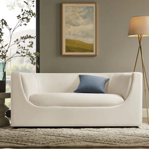 Natalia Alabaster Velvet Fabric Loveseat