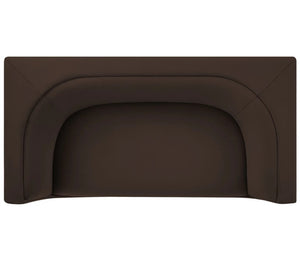 Natalia Chocolate Brown Velvet Fabric Loveseat Brown upholstered headboard on a white background