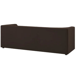 Natalia Chocolate Brown Velvet Fabric Sofa Brown sofa on a white background