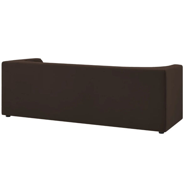 Natalia Chocolate Brown Velvet Fabric Sofa Brown sofa on a white background