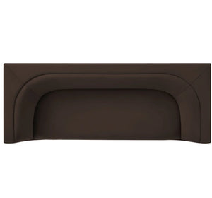 Natalia Chocolate Brown Velvet Fabric Sofa Brown cabinet handle on a white background