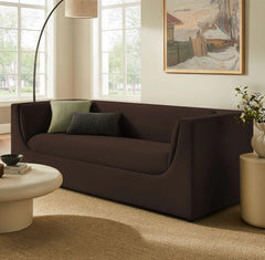 Natalia Chocolate Brown Velvet Fabric Sofa