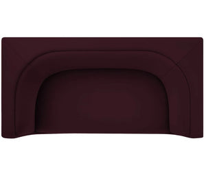 Natalia Mulberry Velvet Fabric Loveseat Maroon headboard on a white background