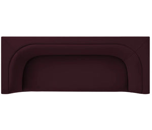 Natalia Mulberry Velvet Fabric Sofa Maroon drawer handle on a white background