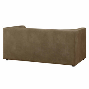 Natalia Premium Vegan Leather Loveseat Brown sofa on a white background