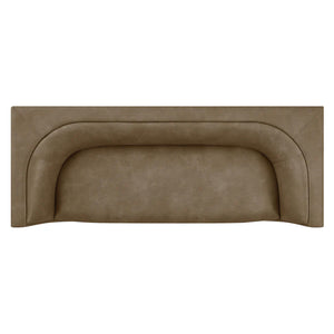 Natalia Premium Vegan Leather Sofa Brown leather handle on a white background