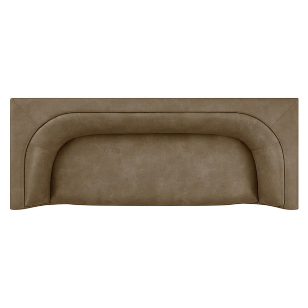 Natalia Premium Vegan Leather Sofa Brown leather handle on a white background