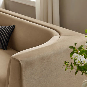 Natalia Taupe Velvet Fabric Sofa