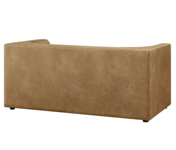 Natalia Toast Premium Vegan Leather Loveseat Rectangular concrete planter on a white background