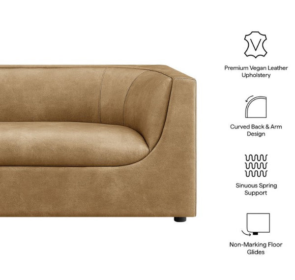 Natalia Toast Premium Vegan Leather Sofa Fabric
