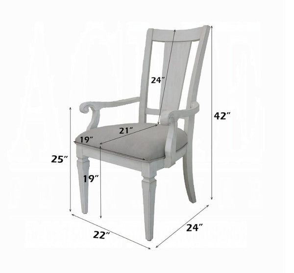 A light gray upholstered armchair with dimension callouts showing measurements of 42 inches tall, 24 inches wide at the base, 22 inches on the front leg, 19 inches on the side, and 19 to 25 inches in seat depth, on a white background.