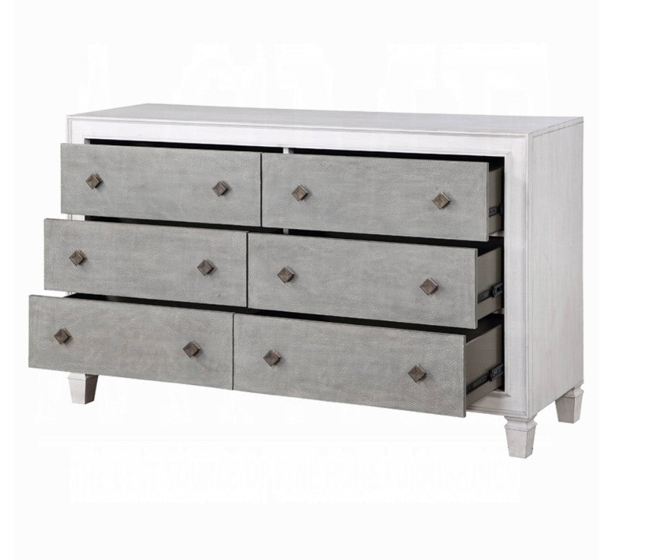Natasha Two Tone Light Gray Dresser