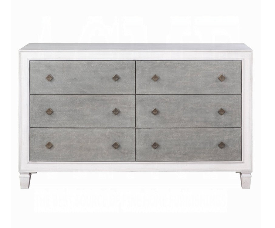 Natasha Two Tone Light Gray Dresser
