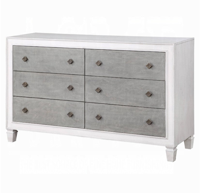 Natasha Two Tone Light Gray Dresser