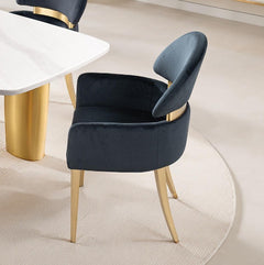 Nayem Black Upholstered Arm Chair - Matte Gold Finish (2/CTN)