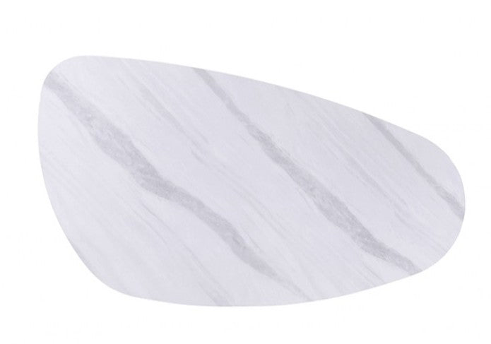 Nayem Dining Table Oval Sintered Stone White Gold Finish