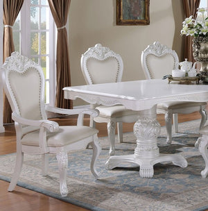 Nazalina 7pc expendable table set armchair style in white