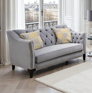 Nikki Gray Button Tufted Loveseat