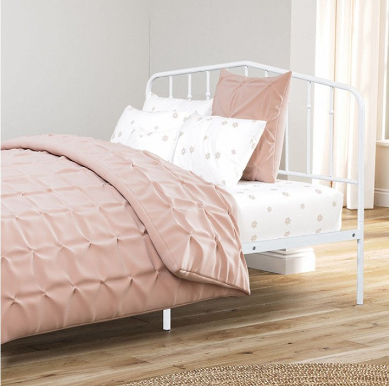 Nikoil Full Metal Bed White Finish