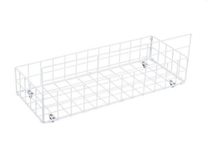 White wire basket on a white background
