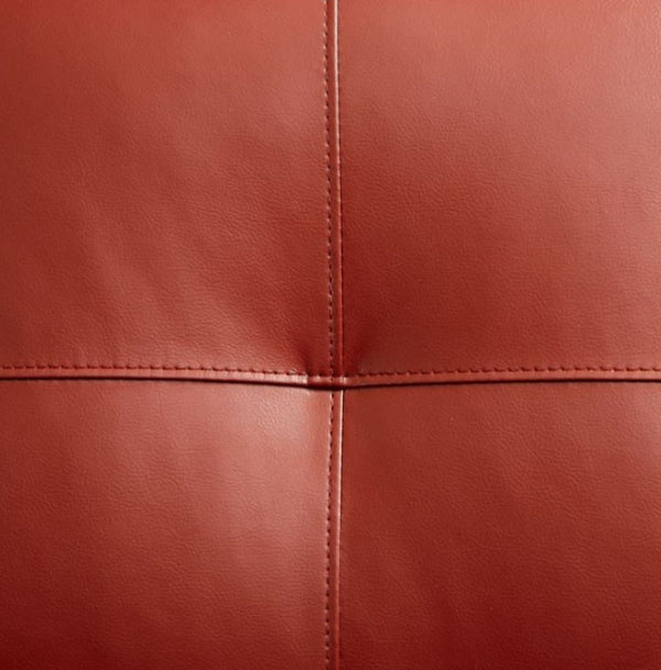 Nino Mahogany Red Leatherette Button Tufted Sectional Sofa