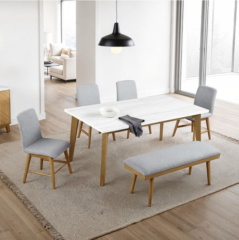 Nolan Genuine Marble Top Rectangular Dining Table