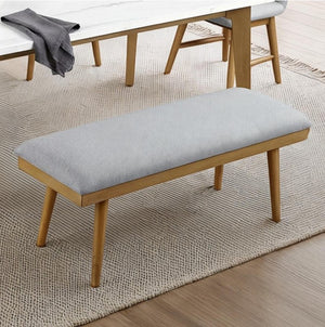 Nolan Natural Upholstered Polyester Fabric Dining Bench