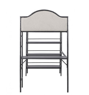 Norama Twin Loft Bed Black  cushioned backrest and seat on a white background