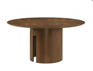 Nova Modern Style Round Walnut Table Round wooden table with a white background