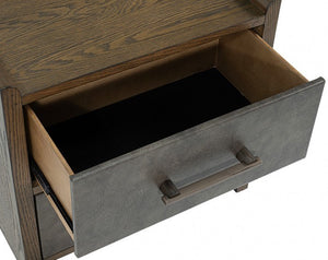 Nutone Dark Walnut Modern Nightstand Wooden drawer with a metal handle on a white background