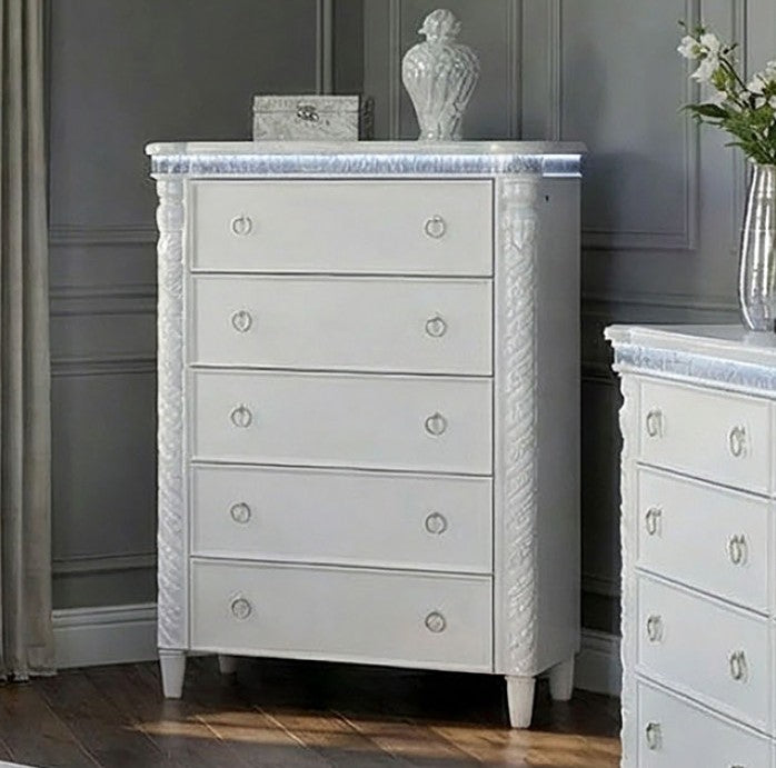 Octavia Victorian Style Pearl White Chest