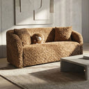 Oribel Contemporary Brown Curved Loveseat