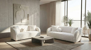 Oribel Contemporary Brown Curved Sofa Set