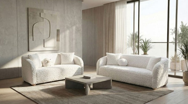 Oribel Contemporary Brown Curved Sofa Set