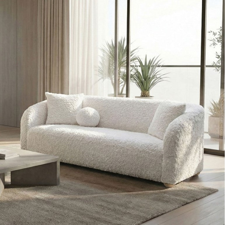 Oribel Contemporary Brown Curved Sofa