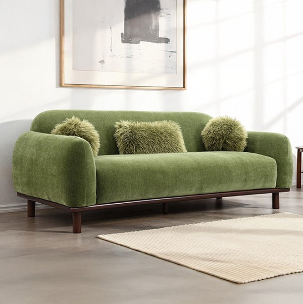 Owan Fabric Sofa With Pocket Coil Seating – Olive Green