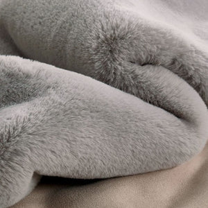 Patricia Power Loomed Modern Silver Area Rug Material  Close-up of a fluffy gray blanket