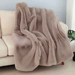 Patricia Throw Blanket Blush Polyester Fur