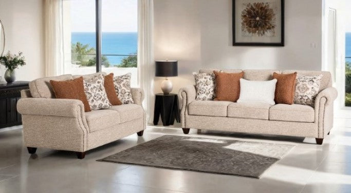 Peggie Polyester Taupe Fabric Upholstered Chair