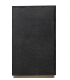 Primeberg Modern Black Gold Pattern Chest A black rectangular wall-mounted chalkboard with a gold metal base, shown against a plain white background.
