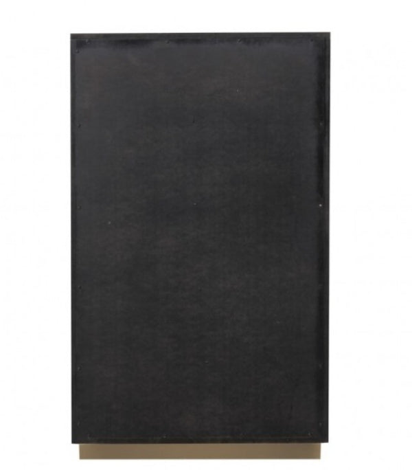 Primeberg Modern Black Gold Pattern Chest A black rectangular wall-mounted chalkboard with a gold metal base, shown against a plain white background.