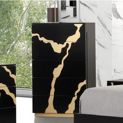 Primeberg Modern Black Gold Pattern Chest