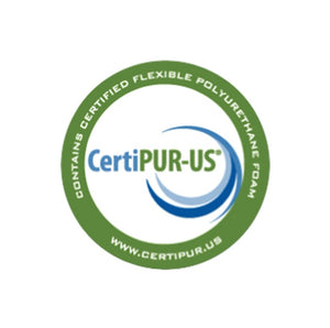 Primenite Memory Foam Mattress 6" Certipur-US certification logo on a white background, featuring a green circular border with white text and blue and green brand lettering.